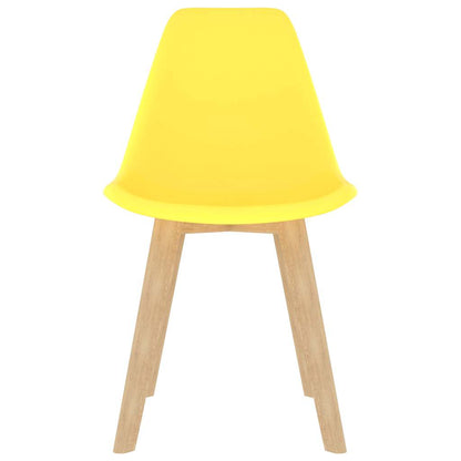 Dining Chairs 4 pcs Yellow Plastic