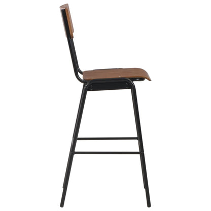 Bar Chairs 4 pcs Solid Plywood Steel