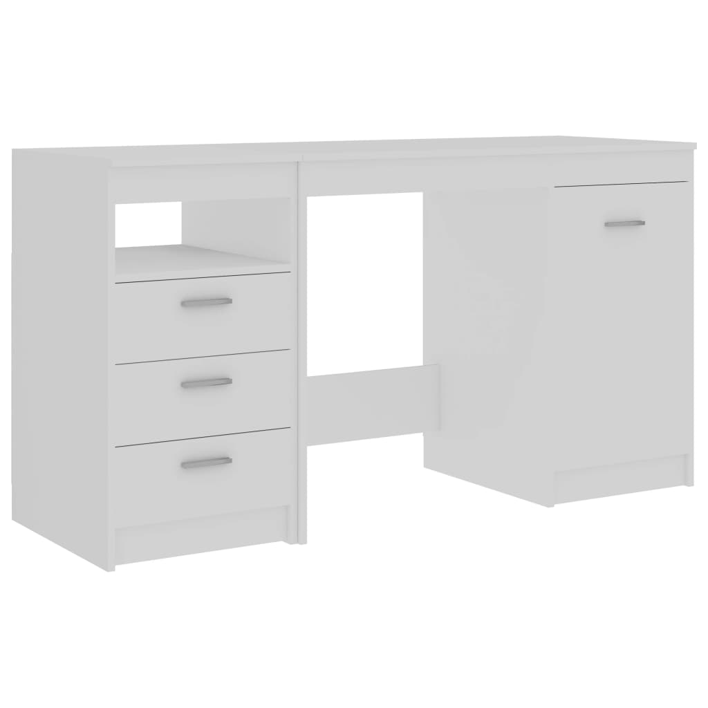 Sleek White Engineered Wood Desk 140x50x76 cm