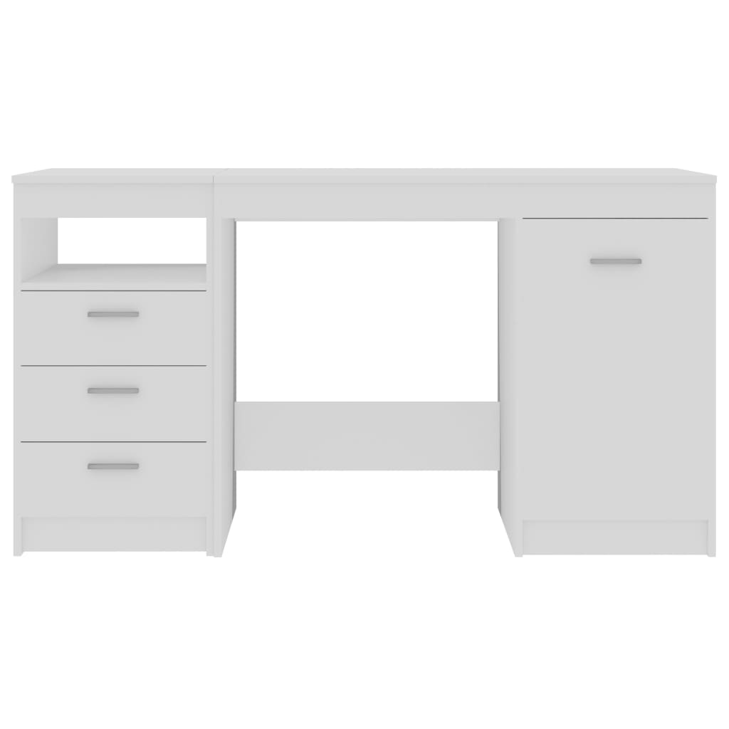 Sleek White Engineered Wood Desk 140x50x76 cm