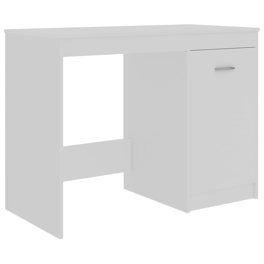 Sleek White Engineered Wood Desk 140x50x76 cm