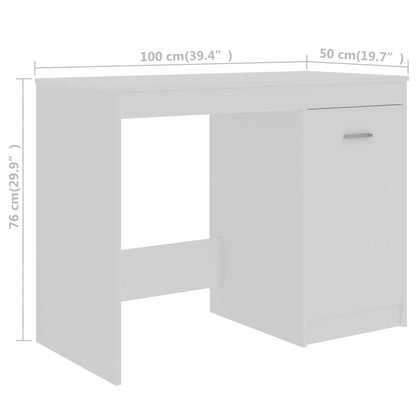 Sleek White Engineered Wood Desk 140x50x76 cm