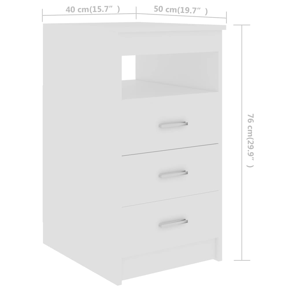 Sleek White Engineered Wood Desk 140x50x76 cm