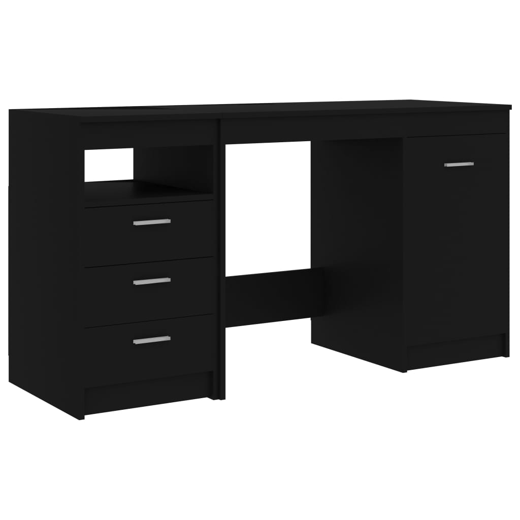 Sleek Black Desk - Engineered Wood, 140x50x76 cm