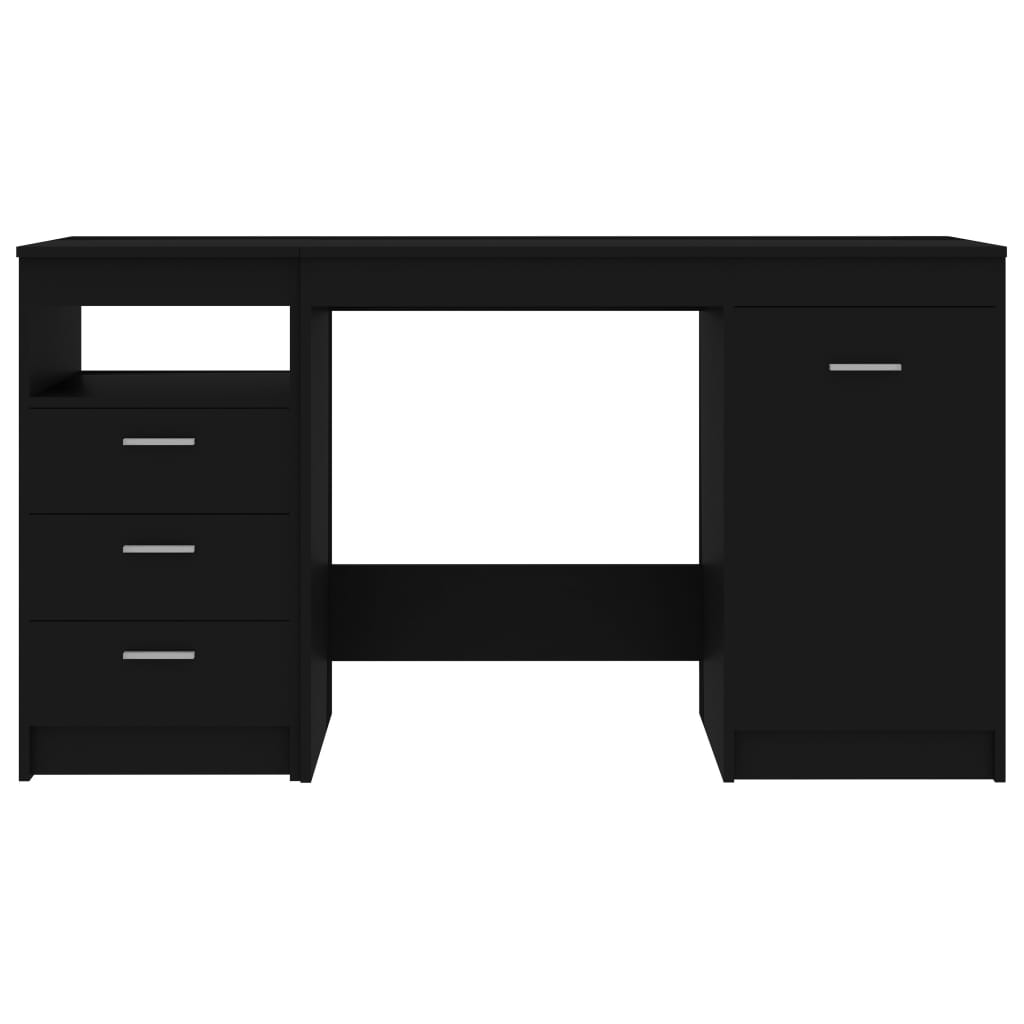 Sleek Black Desk - Engineered Wood, 140x50x76 cm
