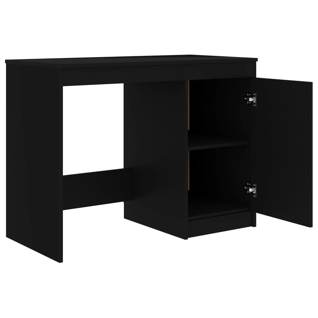 Sleek Black Desk - Engineered Wood, 140x50x76 cm