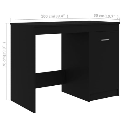 Sleek Black Desk - Engineered Wood, 140x50x76 cm