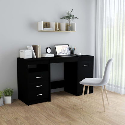 Sleek Black Desk - Engineered Wood, 140x50x76 cm