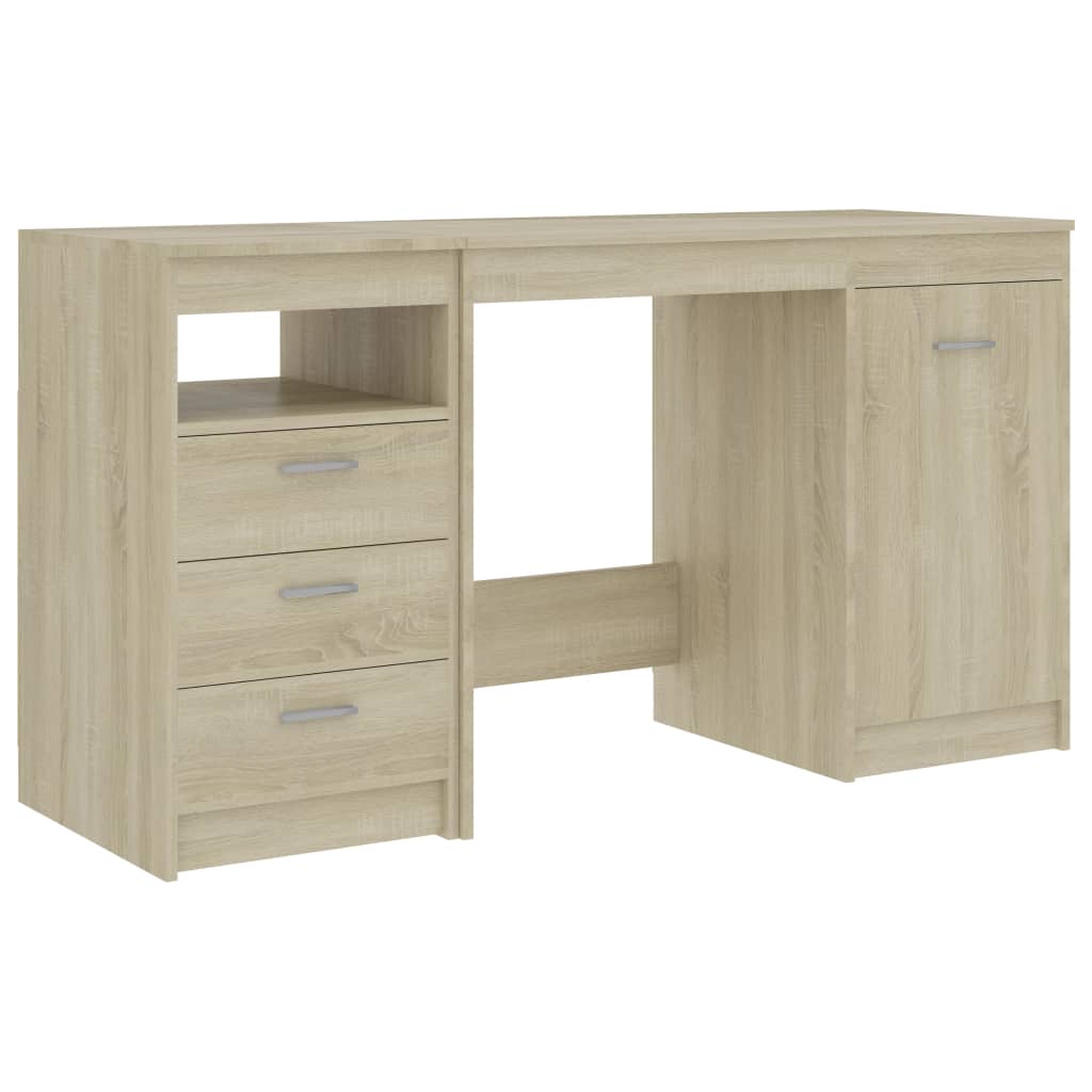 Sonoma Oak Desk 140x50x76 cm - Engineered Wood Elegance