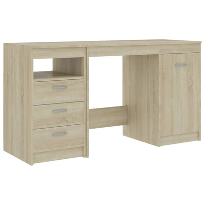 Sonoma Oak Desk 140x50x76 cm - Engineered Wood Elegance