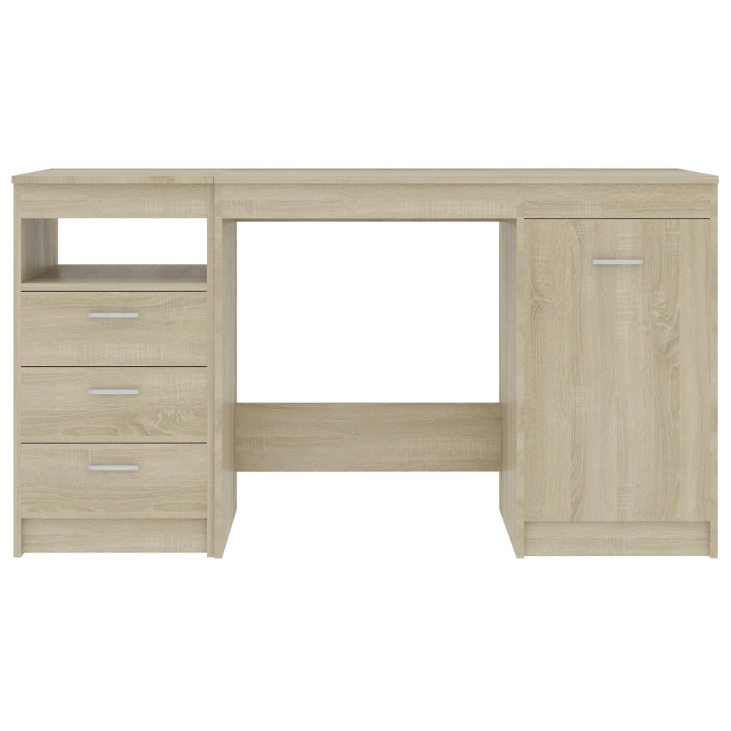 Sonoma Oak Desk 140x50x76 cm - Engineered Wood Elegance