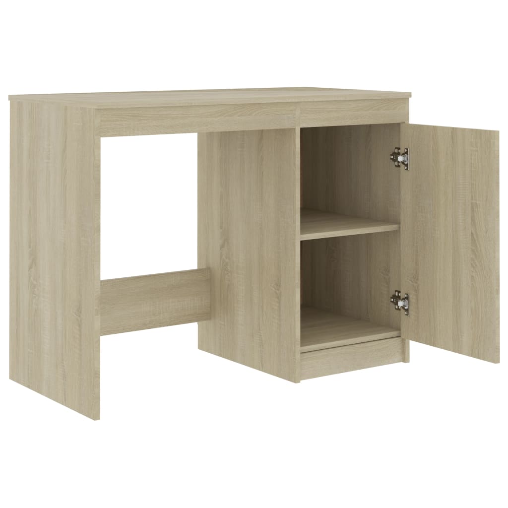 Sonoma Oak Desk 140x50x76 cm - Engineered Wood Elegance