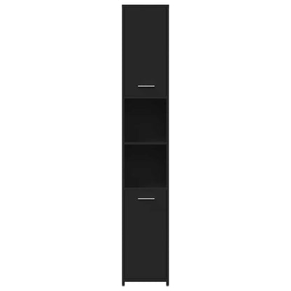Bathroom Cabinet Black 30x30x183.5 cm Engineered Wood
