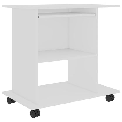 White Engineered Wood Computer Desk, 80x50x75 cm