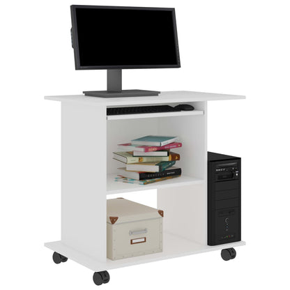 White Engineered Wood Computer Desk, 80x50x75 cm