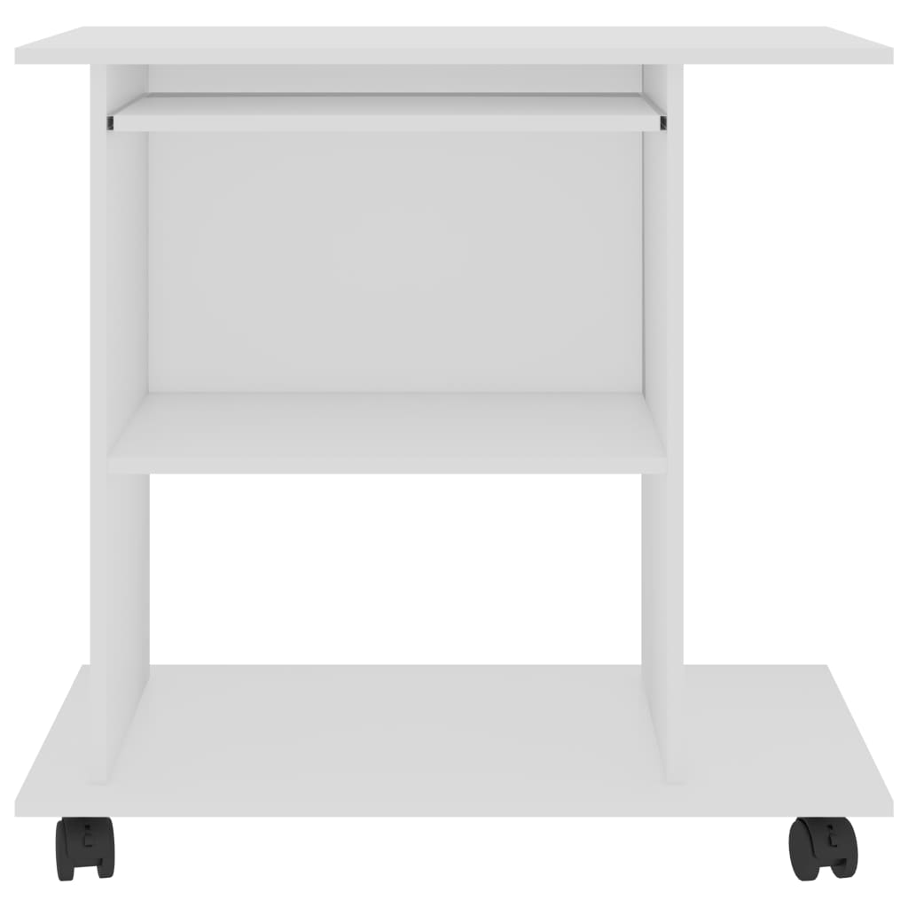 White Engineered Wood Computer Desk, 80x50x75 cm