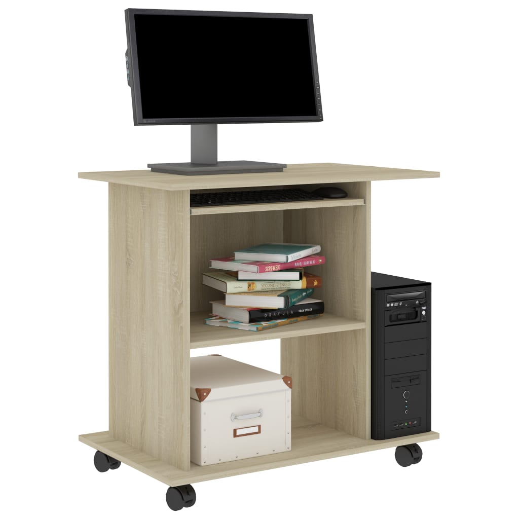 Sonoma Oak Computer Desk, Engineered Wood, 80x50x75 cm