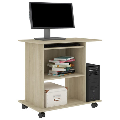 Sonoma Oak Computer Desk, Engineered Wood, 80x50x75 cm