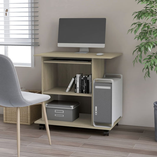 Sonoma Oak Computer Desk, Engineered Wood, 80x50x75 cm