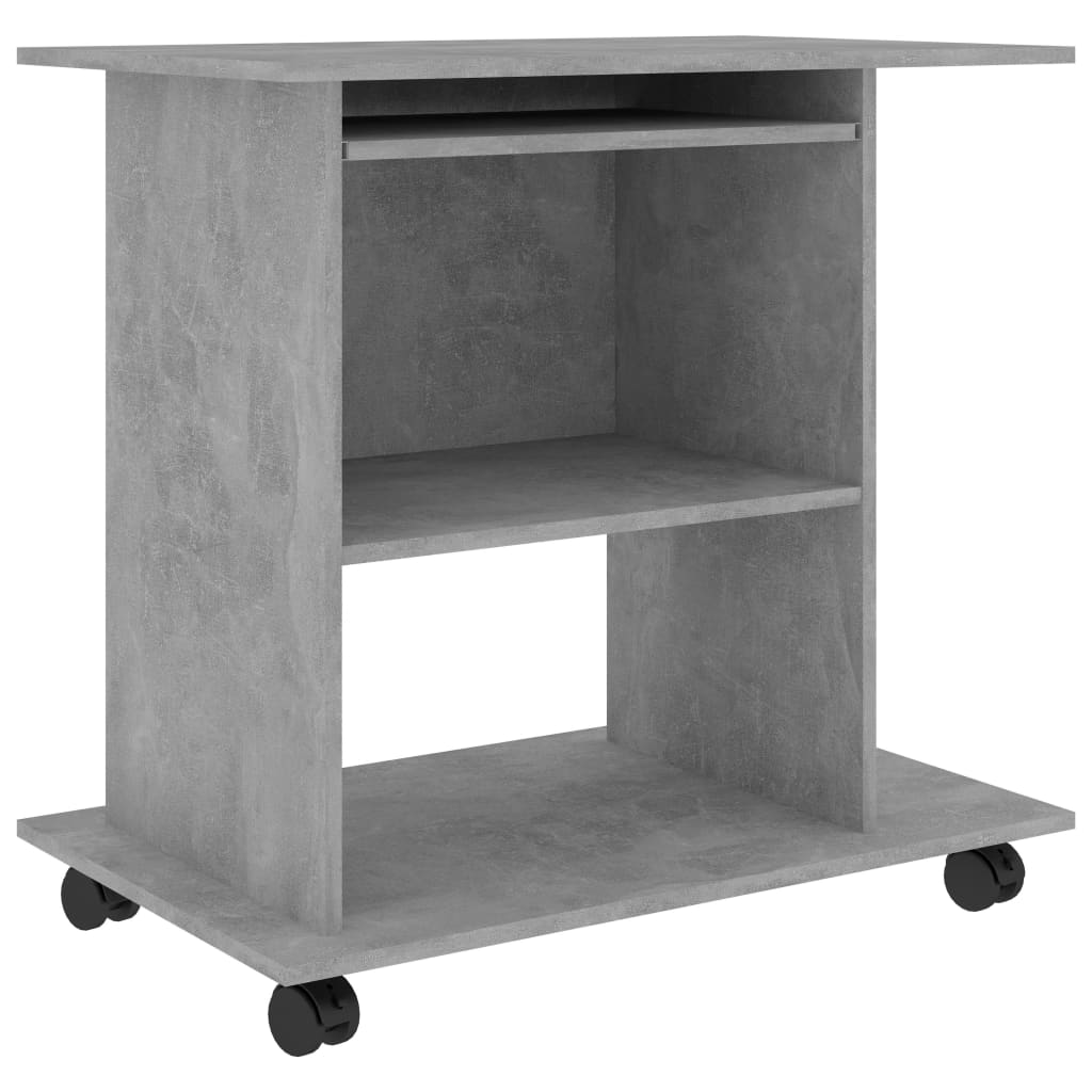 Concrete Grey Computer Desk 80x50x75 cm - Engineered Wood