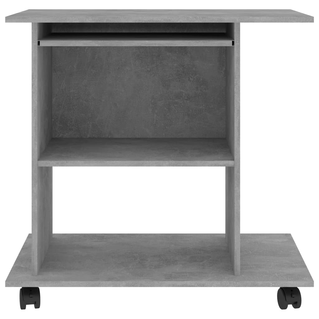Concrete Grey Computer Desk 80x50x75 cm - Engineered Wood