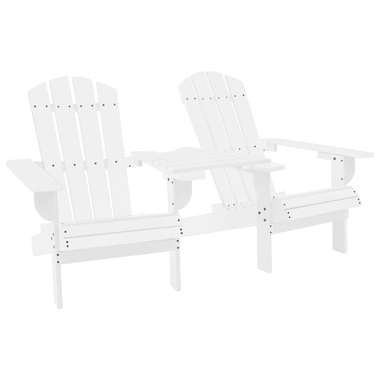 Solid Fir Wood Adirondack Chair - White Garden Seating