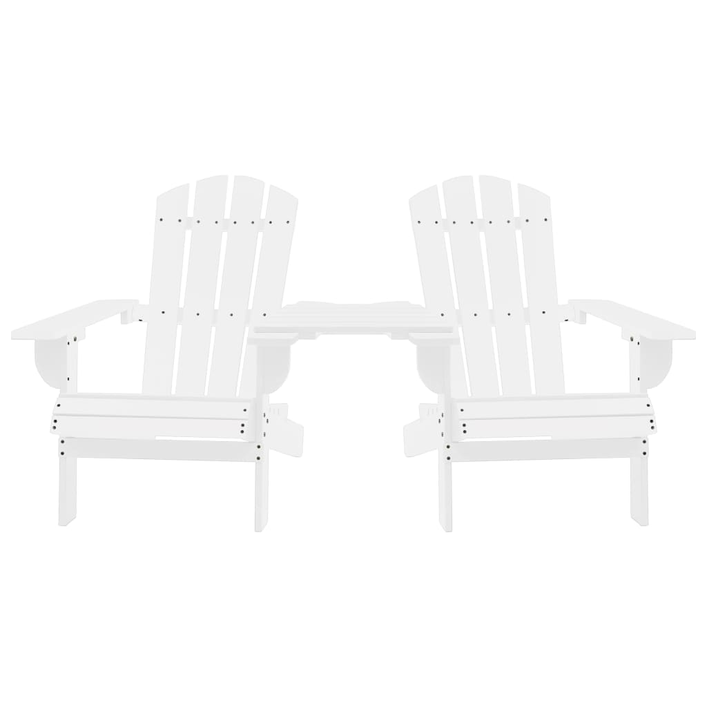 Solid Fir Wood Adirondack Chair - White Garden Seating