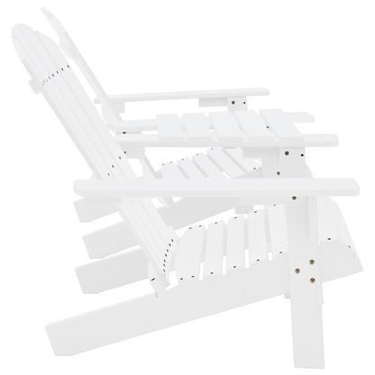 Solid Fir Wood Adirondack Chair - White Garden Seating