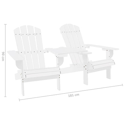Solid Fir Wood Adirondack Chair - White Garden Seating