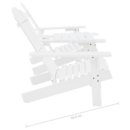 Solid Fir Wood Adirondack Chair - White Garden Seating