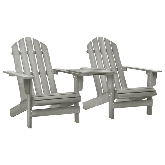 Solid Fir Wood Adirondack Chair in Grey - Perfect for Gardens