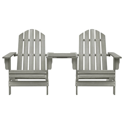 Solid Fir Wood Adirondack Chair in Grey - Perfect for Gardens