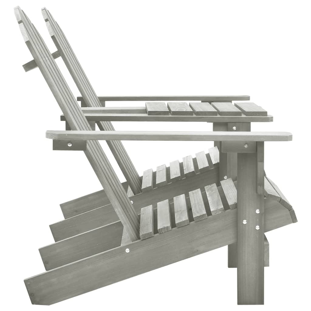 Solid Fir Wood Adirondack Chair in Grey - Perfect for Gardens