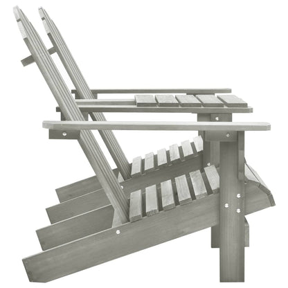 Solid Fir Wood Adirondack Chair in Grey - Perfect for Gardens