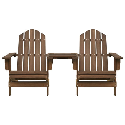 Solid Fir Wood Adirondack Chair - Brown | Garden Furniture