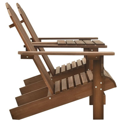 Solid Fir Wood Adirondack Chair - Brown | Garden Furniture