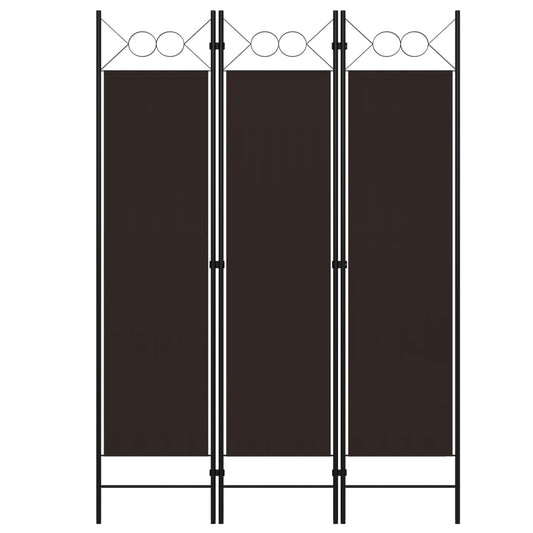 Brown 3-Panel Room Divider, 120x180 cm - Stylish Privacy Screen