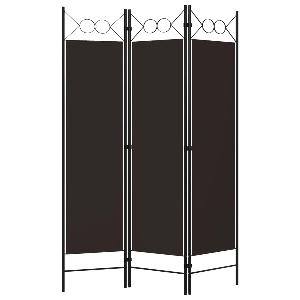 Brown 3-Panel Room Divider, 120x180 cm - Stylish Privacy Screen