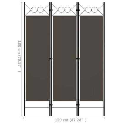 Anthracite 3-Panel Room Divider, 120x180 cm - Stylish Privacy Screen
