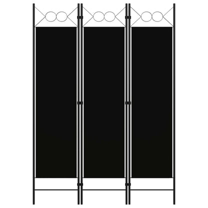 Black 3-Panel Room Divider, 120x180 cm – Stylish Privacy Screen
