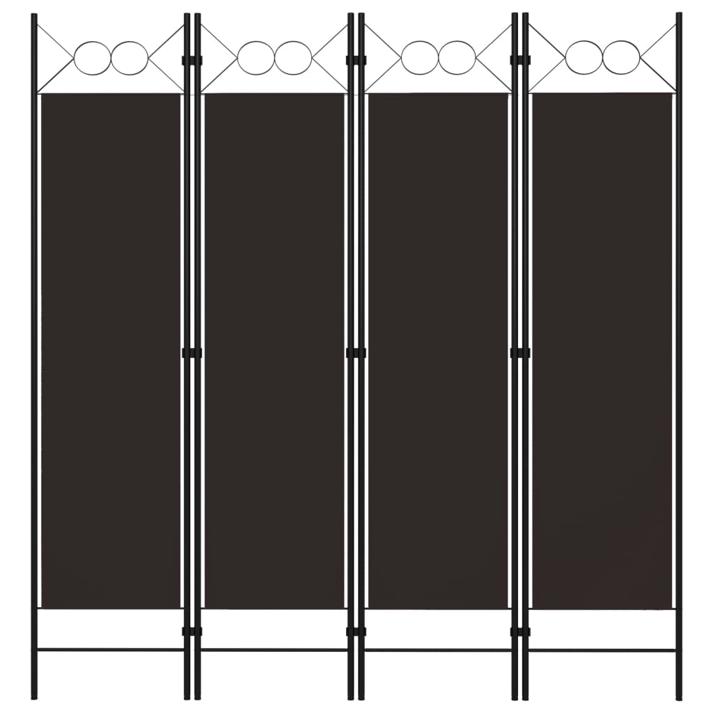 Elegant 4-Panel Brown Room Divider, 160x180 cm - Cozy Privacy Screen