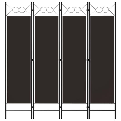 Elegant 4-Panel Brown Room Divider, 160x180 cm - Cozy Privacy Screen