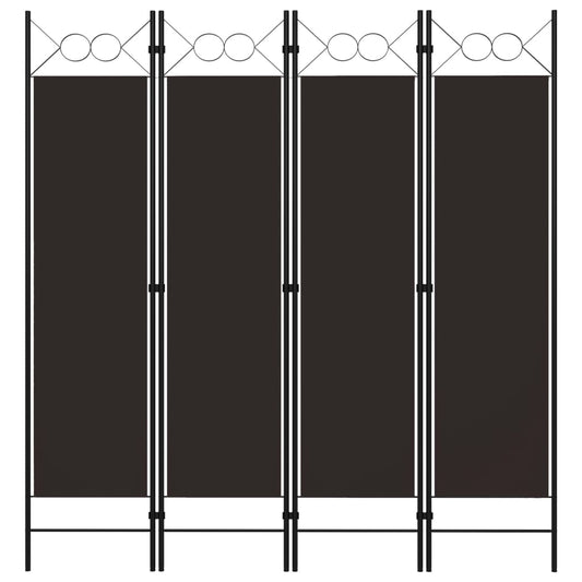 Elegant 4-Panel Brown Room Divider, 160x180 cm - Cozy Privacy Screen