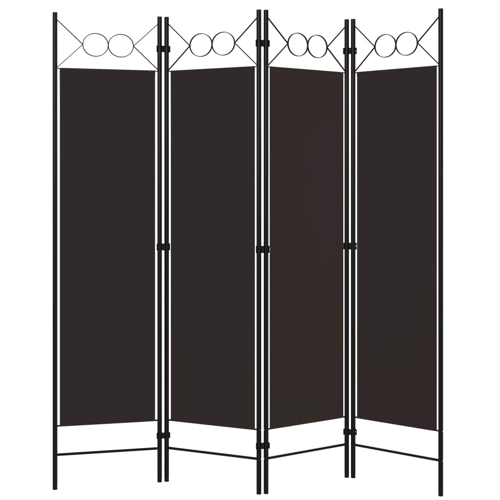 Elegant 4-Panel Brown Room Divider, 160x180 cm - Cozy Privacy Screen