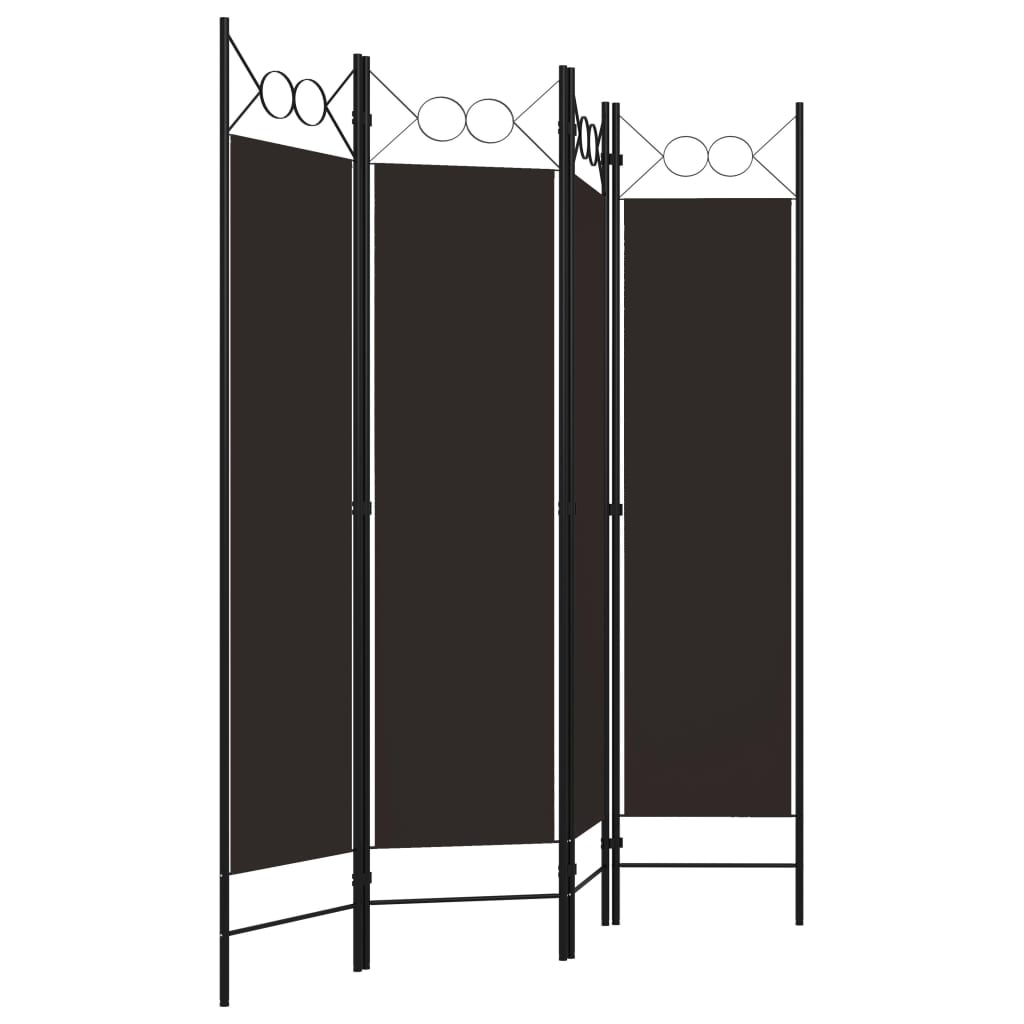 Elegant 4-Panel Brown Room Divider, 160x180 cm - Cozy Privacy Screen