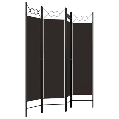 Elegant 4-Panel Brown Room Divider, 160x180 cm - Cozy Privacy Screen