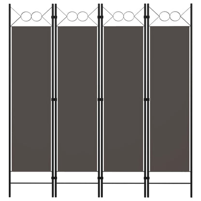 Anthracite 4-Panel Room Divider 160x180 cm - Stylish Privacy Screen