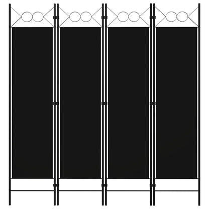 Elegant Black 4-Panel Room Divider, 160x180 cm - Privacy Screen