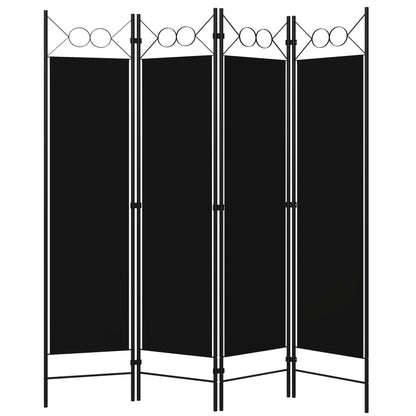 Elegant Black 4-Panel Room Divider, 160x180 cm - Privacy Screen