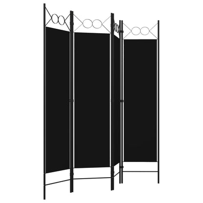 Elegant Black 4-Panel Room Divider, 160x180 cm - Privacy Screen